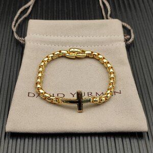 David Yurman Box Chain Cross Bracelet